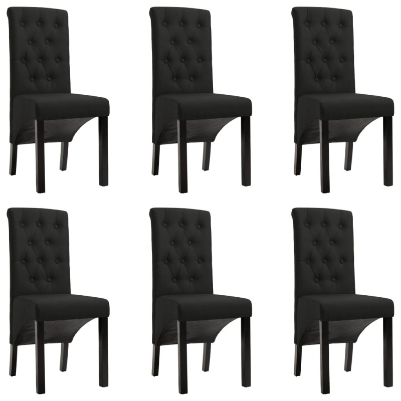 Esszimmerstühle 6 Stk. Schwarz Stoff Esszimmerstühle 6 Stk. Schwarz Stoff