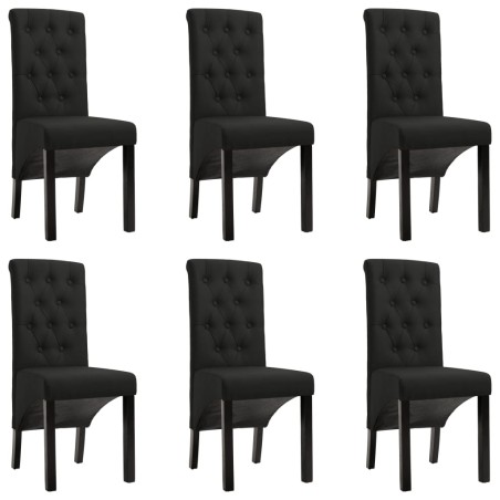 Esszimmerstühle 6 Stk. Schwarz Stoff