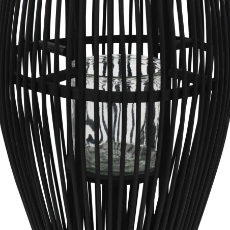 vidaXL Hängender Kerzenleuchter Bambus Schwarz 60 cm