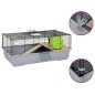 vidaXL Hamsterkäfig Grau 80x45x34 cm Polypropylen und Metall vidaXL Hamsterkäfig Grau 80x45x34 cm Polypropylen und Metall