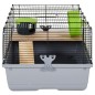 vidaXL Hamsterkäfig Grau 80x45x34 cm Polypropylen und Metall vidaXL Hamsterkäfig Grau 80x45x34 cm Polypropylen und Metall