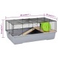 vidaXL Hamsterkäfig Grau 80x45x34 cm Polypropylen und Metall vidaXL Hamsterkäfig Grau 80x45x34 cm Polypropylen und Metall