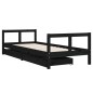 vidaXL Kinderbett mit Schubladen Schwarz 80x200 cm Massivholz Kiefer vidaXL Kinderbett mit Schubladen Schwarz 80x200 cm Massivholz Kiefer