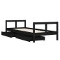 vidaXL Kinderbett mit Schubladen Schwarz 80x200 cm Massivholz Kiefer vidaXL Kinderbett mit Schubladen Schwarz 80x200 cm Massivholz Kiefer
