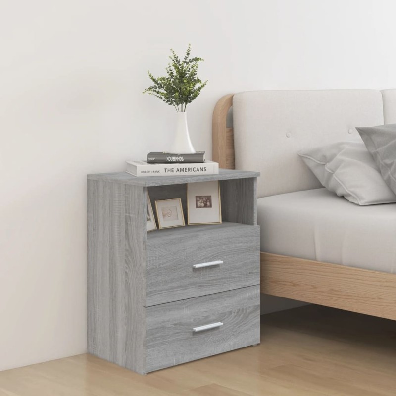 vidaXL Nachttisch Grau Sonoma 50x32x60 cm vidaXL Nachttisch Grau Sonoma 50x32x60 cm