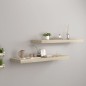 vidaXL Schweberegale 2 Stk. Eiche-Optik 80x23,5x3,8 cm MDF vidaXL Schweberegale 2 Stk. Eiche-Optik 80x23,5x3,8 cm MDF