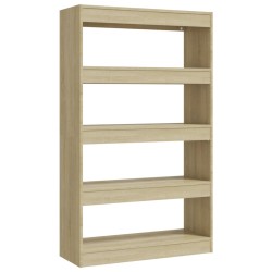 vidaXL Bücherregal/Raumteiler Sonoma-Eiche 80x30x135 cm Holzwerkstoff