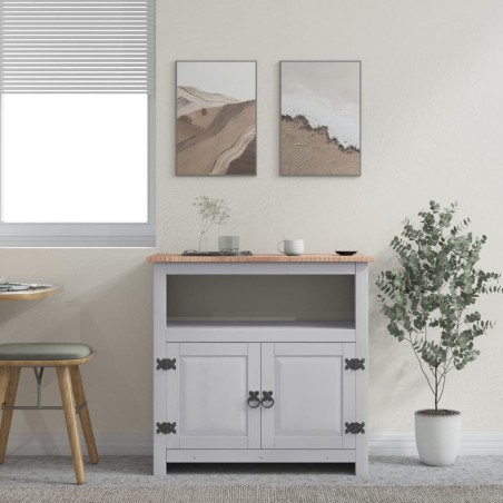 vidaXL TV-Schrank Mexiko-Stil Kiefernholz Grau 80x43x78 cm