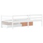 vidaXL Massivholzbett mit Schubladen Weiß Kiefer 90x200 cm vidaXL Massivholzbett mit Schubladen Weiß Kiefer 90x200 cm
