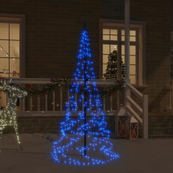 vidaXL LED-Weihnachtsbaum für Fahnenmast Blau 200 LEDs 180 cm