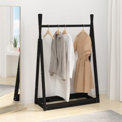 vidaXL Kleiderständer Schwarz 100x45x150 cm Massivholz Kiefer