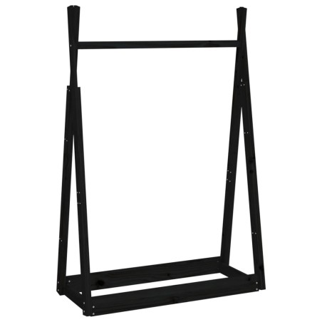 vidaXL Kleiderständer Schwarz 100x45x150 cm Massivholz Kiefer