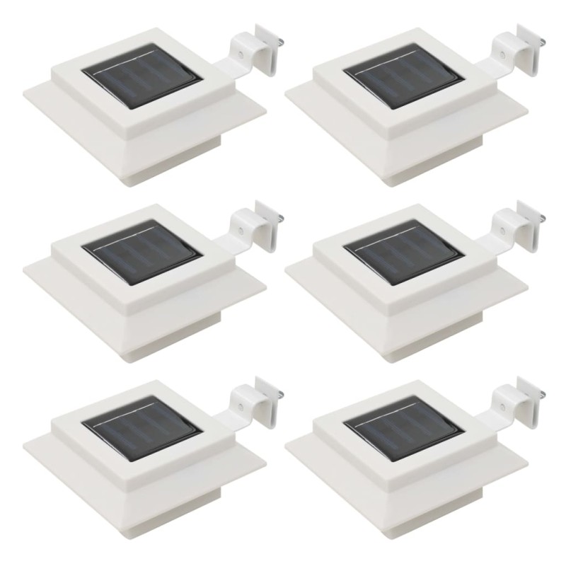 vidaXL Outdoor Solarleuchten 6 Stück LED Quadratisch 12 cm Weiß vidaXL Outdoor Solarleuchten 6 Stück LED Quadratisch 12 cm Weiß