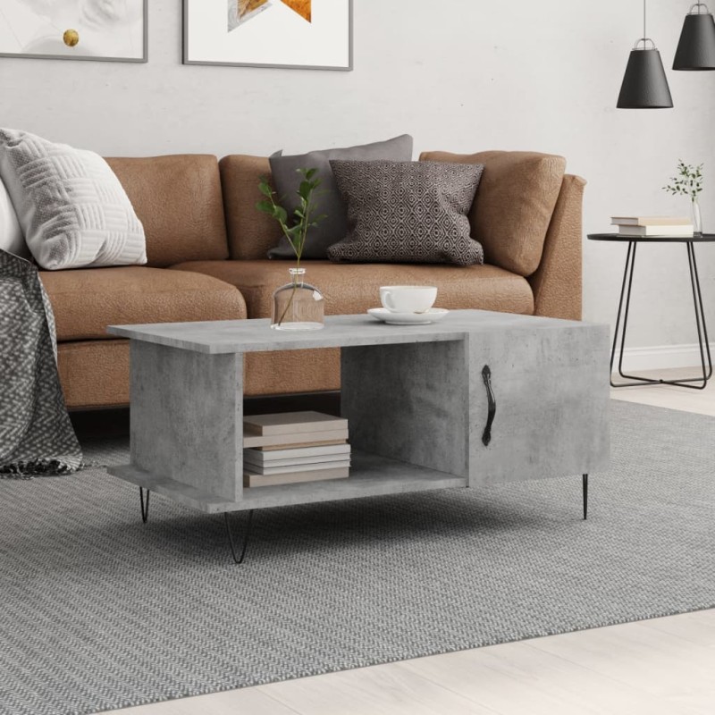 vidaXL Couchtisch Betongrau 90x50x40 cm Holzwerkstoff vidaXL Couchtisch Betongrau 90x50x40 cm Holzwerkstoff
