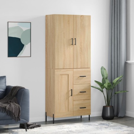 Highboard Sonoma-Eiche 69,5x34x180 cm Holzwerkstoff