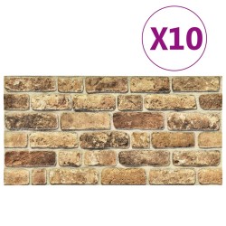 vidaXL 3D-Wandpaneele 10 Stk. Dunkelsand Backstein-Optik EPS