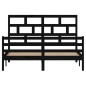 vidaXL Massivholzbett Schwarz Kiefer 160x200 cm vidaXL Massivholzbett Schwarz Kiefer 160x200 cm