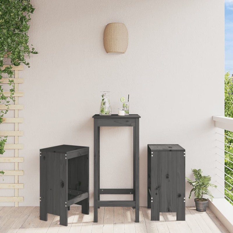 vidaXL Barhocker 2 Stk. Grau 40x36x75 cm Massivholz Kiefer vidaXL Barhocker 2 Stk. Grau 40x36x75 cm Massivholz Kiefer