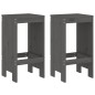 vidaXL Barhocker 2 Stk. Grau 40x36x75 cm Massivholz Kiefer vidaXL Barhocker 2 Stk. Grau 40x36x75 cm Massivholz Kiefer