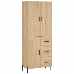 Highboard Sonoma-Eiche 69,5x34x180 cm Holzwerkstoff