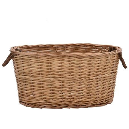 vidaXL Holzkorb mit Tragegriffen 58×42×29 cm Natur Weide   