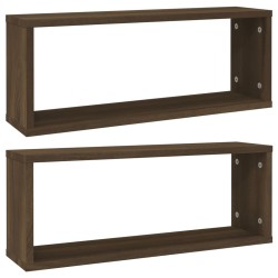 vidaXL Würfelregale 2 Stk. Braun Eiche 60x15x23 cm Holzwerkstoff