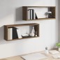 vidaXL Würfelregale 2 Stk. Braun Eiche 60x15x23 cm Holzwerkstoff vidaXL Würfelregale 2 Stk. Braun Eiche 60x15x23 cm Holzwerkstoff