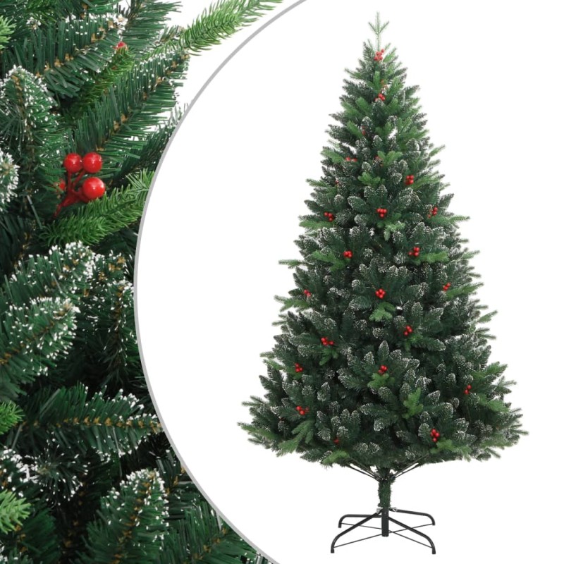 vidaXL Künstlicher Weihnachtsbaum Klappbar mit Roten Beeren 120 cm vidaXL Künstlicher Weihnachtsbaum Klappbar mit Roten Beeren 120 cm
