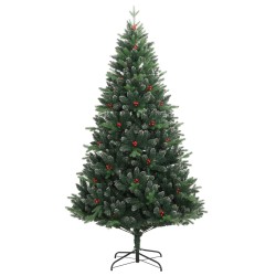 vidaXL Künstlicher Weihnachtsbaum Klappbar mit Roten Beeren 120 cm