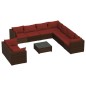 vidaXL 10-tlg. Garten-Lounge-Set mit Kissen Braun Poly Rattan vidaXL 10-tlg. Garten-Lounge-Set mit Kissen Braun Poly Rattan