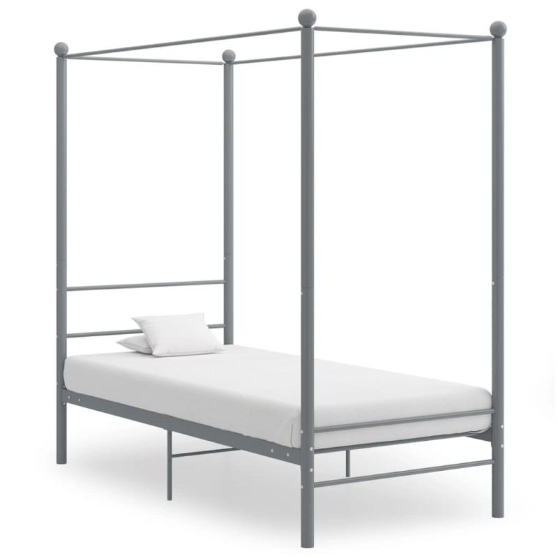 vidaXL Himmelbett Grau Metall 100x200 cm vidaXL Himmelbett Grau Metall 100x200 cm