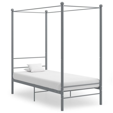 vidaXL Himmelbett Grau Metall 100x200 cm