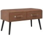 Bank mit Schubladen 80 cm Dunkelbraun Kunstleder Bank mit Schubladen 80 cm Dunkelbraun Kunstleder