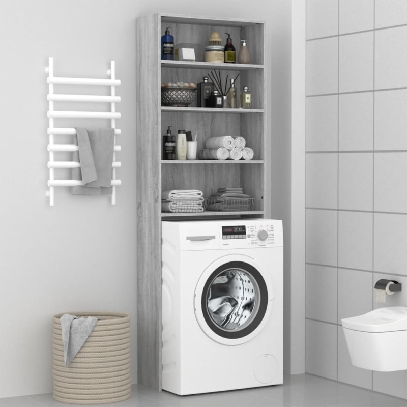 vidaXL Waschmaschinenschrank Grau Sonoma 64x24x190 cm vidaXL Waschmaschinenschrank Grau Sonoma 64x24x190 cm