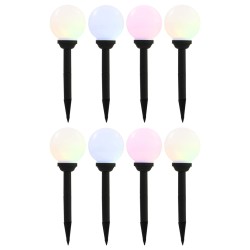 Außen-Solarlampen 8 Stk. LED Kugel 15 cm RGB
