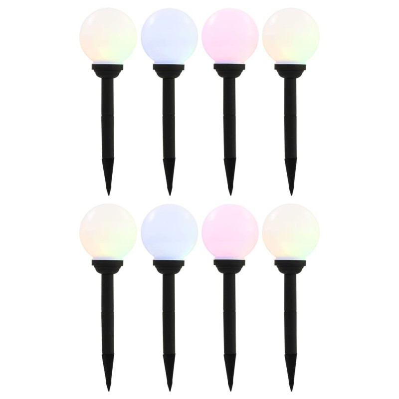 Außen-Solarlampen 8 Stk. LED Kugel 15 cm RGB Außen-Solarlampen 8 Stk. LED Kugel 15 cm RGB