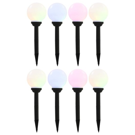 Außen-Solarlampen 8 Stk. LED Kugel 15 cm RGB