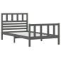 vidaXL Massivholzbett Grau 90x200 cm vidaXL Massivholzbett Grau 90x200 cm