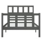vidaXL Massivholzbett Grau 90x200 cm vidaXL Massivholzbett Grau 90x200 cm