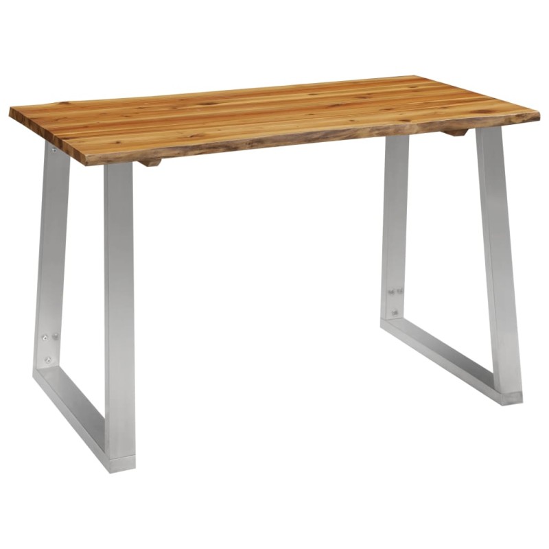 vidaXL Esstisch 120×65×75 cm Akazie Massivholz und Edelstahl vidaXL Esstisch 120×65×75 cm Akazie Massivholz und Edelstahl