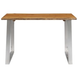vidaXL Esstisch 120×65×75 cm Akazie Massivholz und Edelstahl 