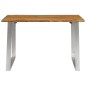 vidaXL Esstisch 120×65×75 cm Akazie Massivholz und Edelstahl vidaXL Esstisch 120×65×75 cm Akazie Massivholz und Edelstahl