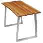 vidaXL Esstisch 120×65×75 cm Akazie Massivholz und Edelstahl vidaXL Esstisch 120×65×75 cm Akazie Massivholz und Edelstahl