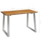 vidaXL Esstisch 120×65×75 cm Akazie Massivholz und Edelstahl vidaXL Esstisch 120×65×75 cm Akazie Massivholz und Edelstahl