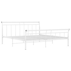 vidaXL Bettgestell Weiß Metall 160x200 cm 
