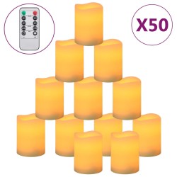 vidaXL LED-Kerzen 50 Stk. mit Fernbedienung Warmweiß