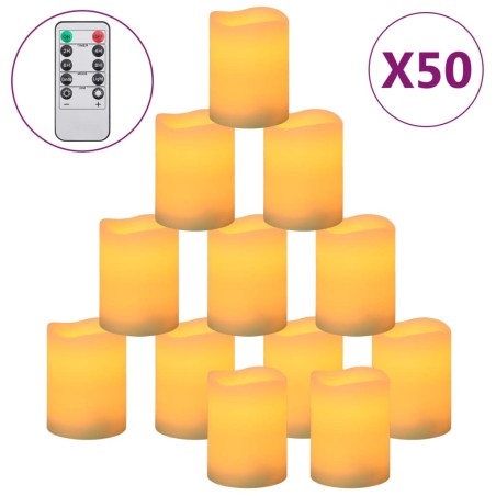 vidaXL LED-Kerzen 50 Stk. mit Fernbedienung Warmweiß