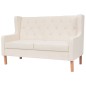 2-tlg. Sofa-Set Stoff Cremeweiß 2-tlg. Sofa-Set Stoff Cremeweiß
