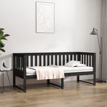 vidaXL Tagesbett Schwarz 75x190 cm Massivholz Kiefer