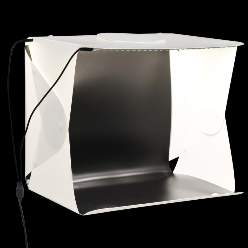 vidaXL LED-Lichtbox für Fotostudio Klappbar 40×34×37 cm Plastik Weiß vidaXL LED-Lichtbox für Fotostudio Klappbar 40×34×37 cm Plastik Weiß